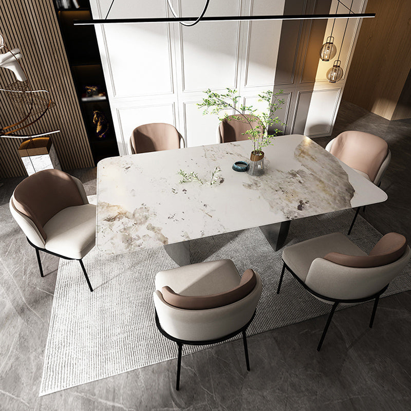 Modern 1/4/5/6/7 Pieces Dining Set Rectangle Stone Dining Table for Dining Room