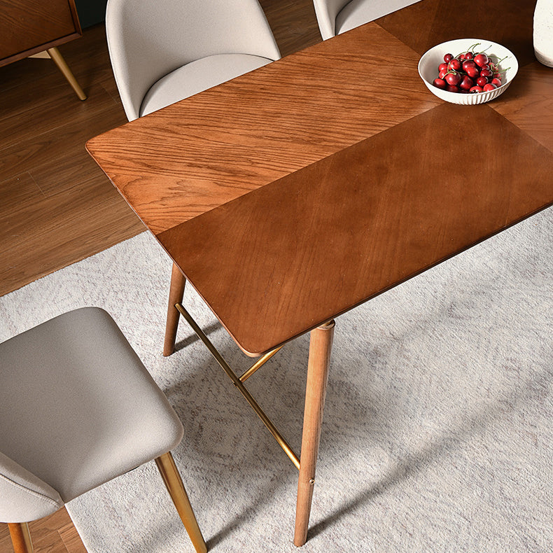 Traditional Luxury Dining Table Brown Wooden Dining Table for Home Use