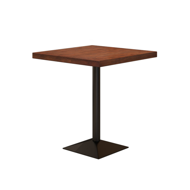 Solid Wood Dining Site Table Industrial Style Square Dinette Table with Pedestal Base