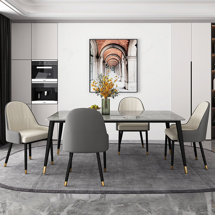 Industrial Style 4-foot Furniture Rectangle Stone Dinette Table for Home