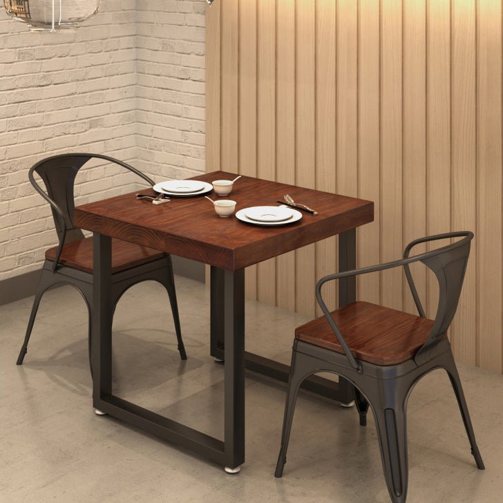 Industrial Square Dining Room Table Solid Wood Dining Site Table