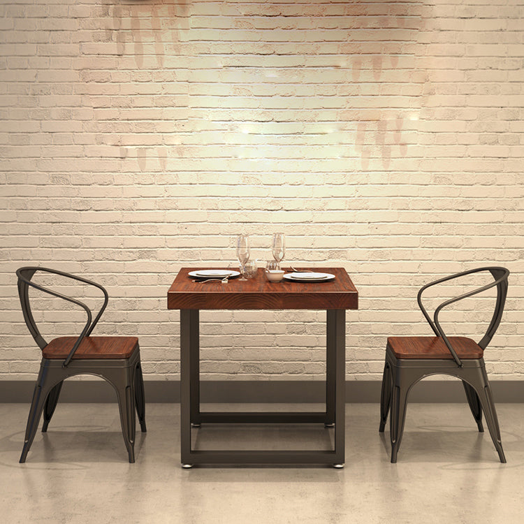 Industrial Square Dining Room Table Solid Wood Dining Site Table