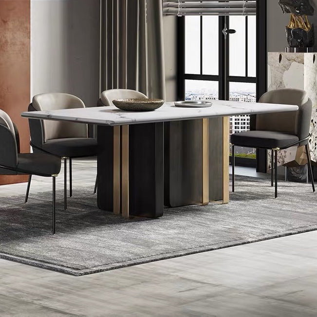 Traditional Luxury Stone Table Rectangle Dining Table for Home