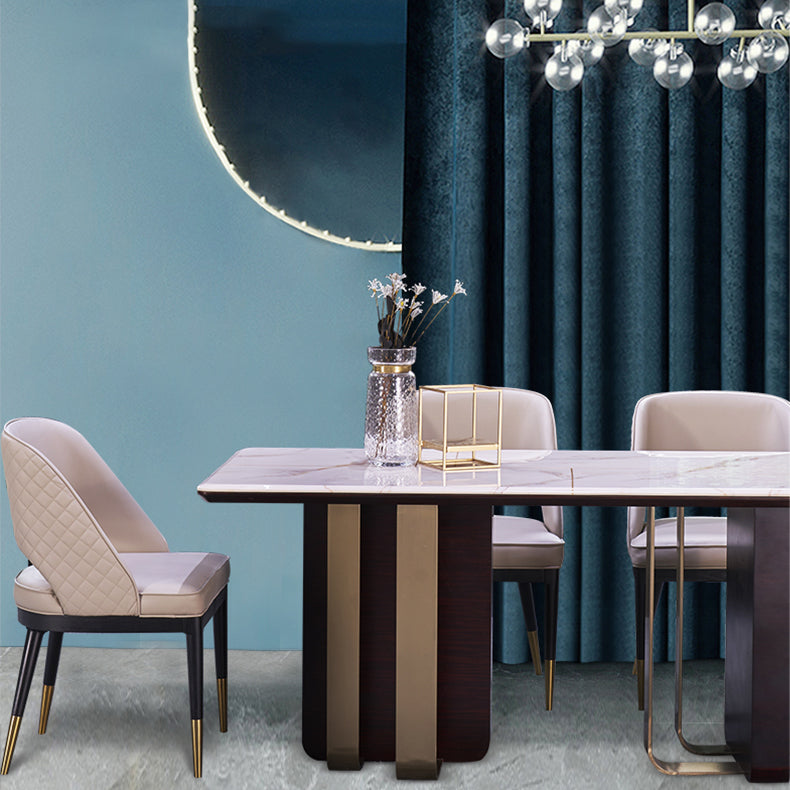 Traditional Luxury Stone Table Rectangle Dining Table for Home