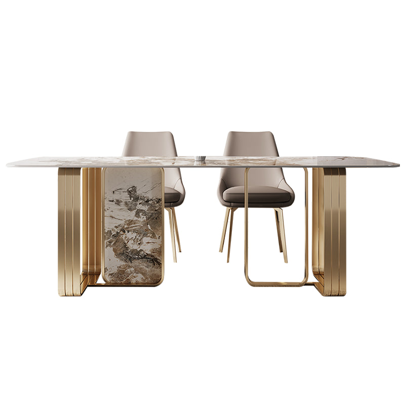 Traditional Luxury Dining Site Table Rectangle Stainless Steel Table