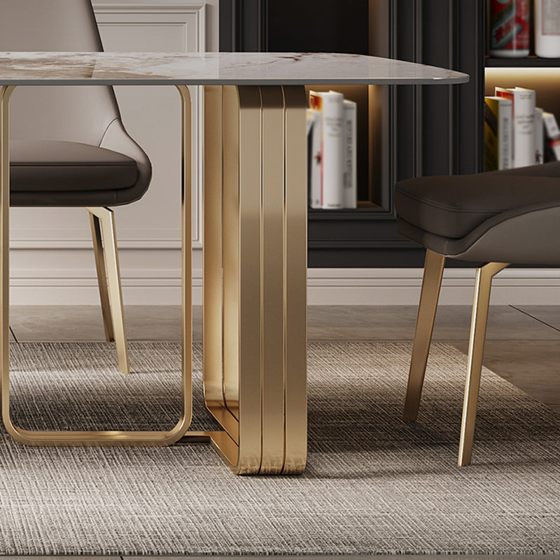 Traditional Luxury Dining Site Table Rectangle Stainless Steel Table