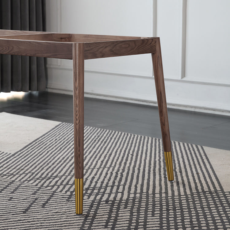 Rectangle 4 Legs Luxury Table White Sintered Stone Top Fixed Table