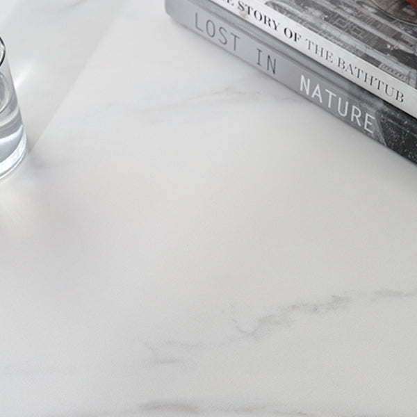 Rectangle 4 Legs Luxury Table White Sintered Stone Top Fixed Table