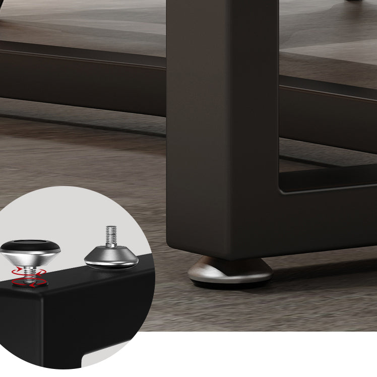 Solid Wood Dining Table Square Industrial Dining Table with Metal Base