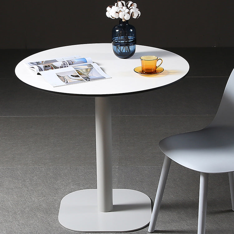 Metal Industrial Dining Table Manufactured Wood Top Table with Pedestal Base