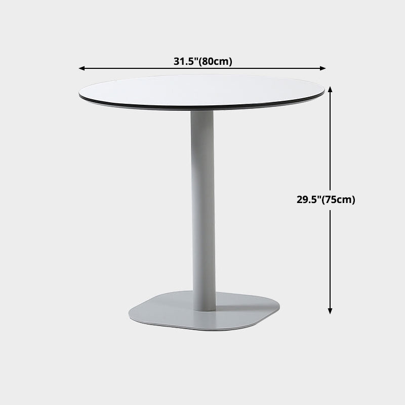 Metal Industrial Dining Table Manufactured Wood Top Table with Pedestal Base