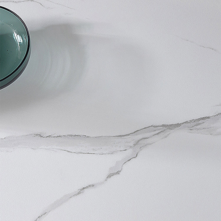 Industrial White Table for Restaurant Rectangle Dining Table with 4 Legs