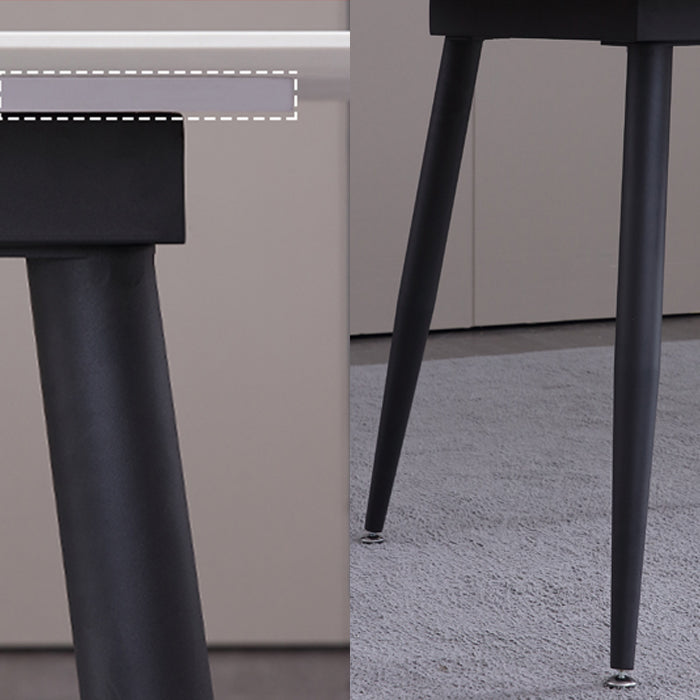 Industrial White Table for Restaurant Rectangle Dining Table with 4 Legs