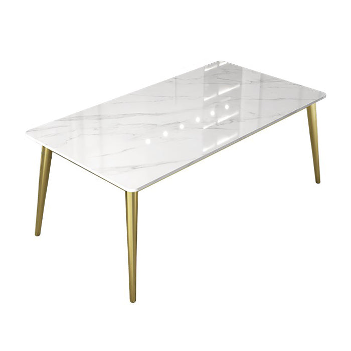 Stone Dining Site Table Traditional Luxury Rectangle Dining Table with 4 Legs