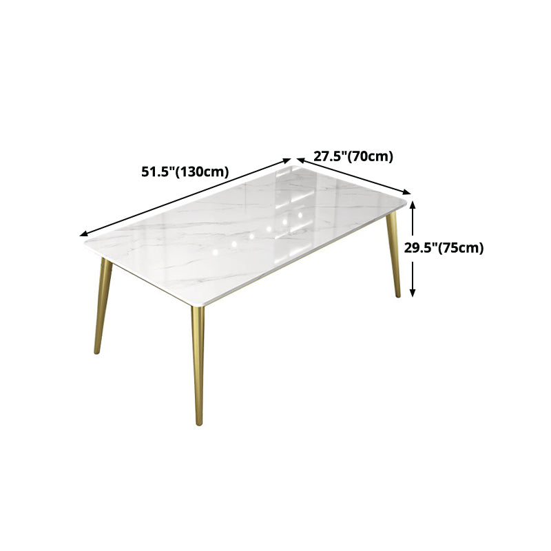 Stone Dining Site Table Traditional Luxury Rectangle Dining Table with 4 Legs
