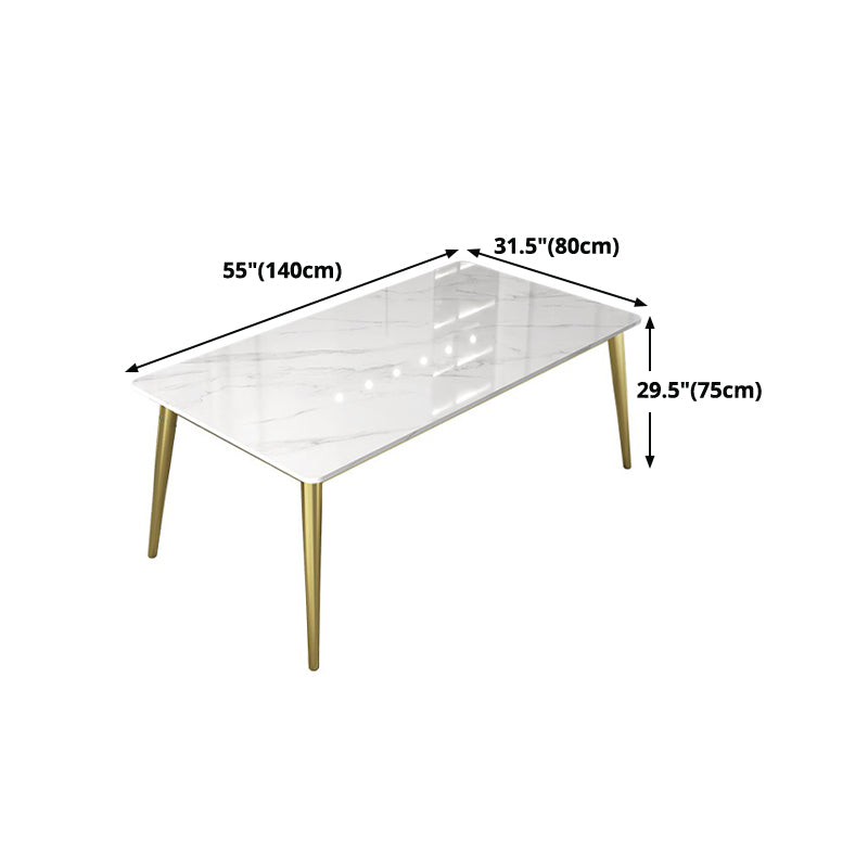 Stone Dining Site Table Traditional Luxury Rectangle Dining Table with 4 Legs