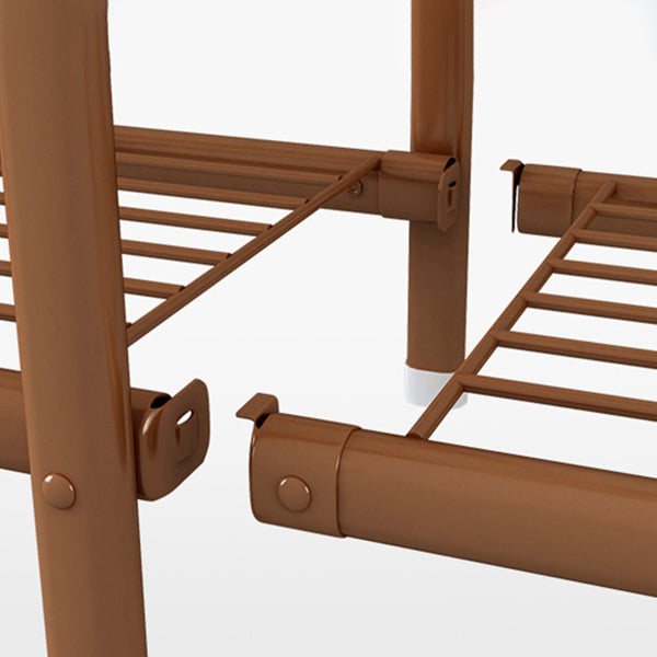 Brown Metal Frame Wardrobe Armoire Modern Folding Wardrobe Cabinet