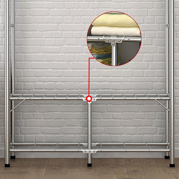 Contemporary Folding Wardrobe Cabinet Metal Frame Wardrobe with Shelves