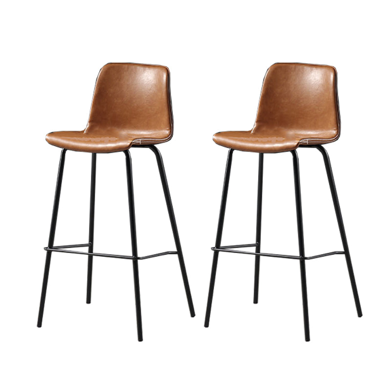 Industrial Indoor Bucket Counter Bar Stool Footrest Faux Leather Bar Stool