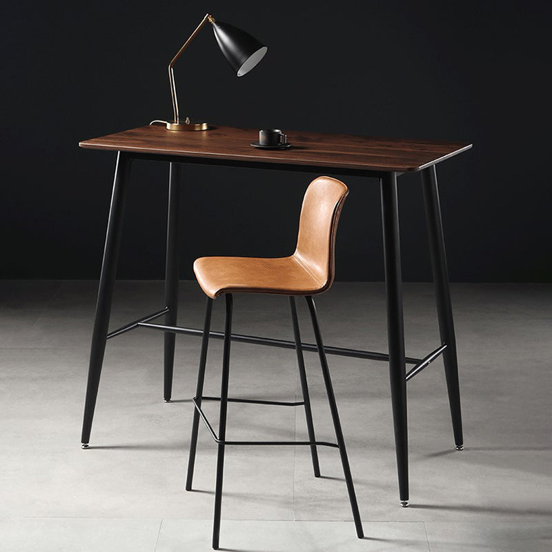 Industrial Indoor Bucket Counter Bar Stool Footrest Faux Leather Bar Stool