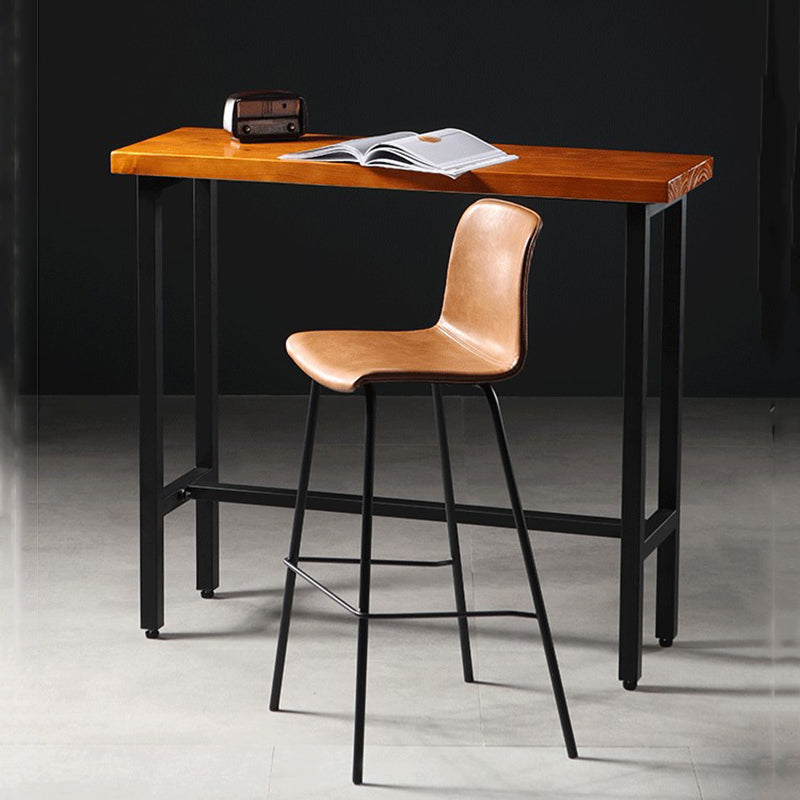 Industrial Indoor Bucket Counter Bar Stool Footrest Faux Leather Bar Stool