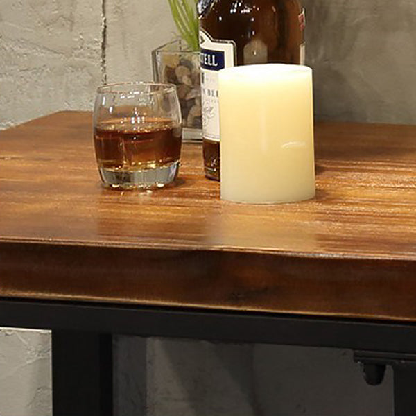 Industrial 1/3/4/5 Pieces Bar Table Set Square Pine Wood Counter Table with High Stools
