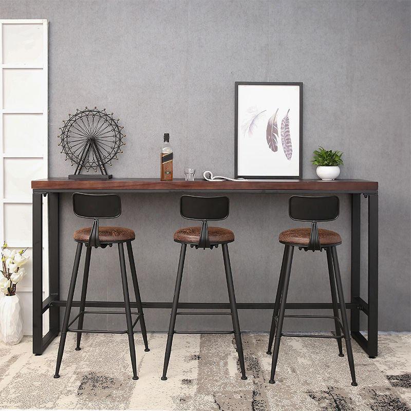 Industrial Rectangle Bar Table Set 1/2/4/7 Pieces Solid Wood Counter Table