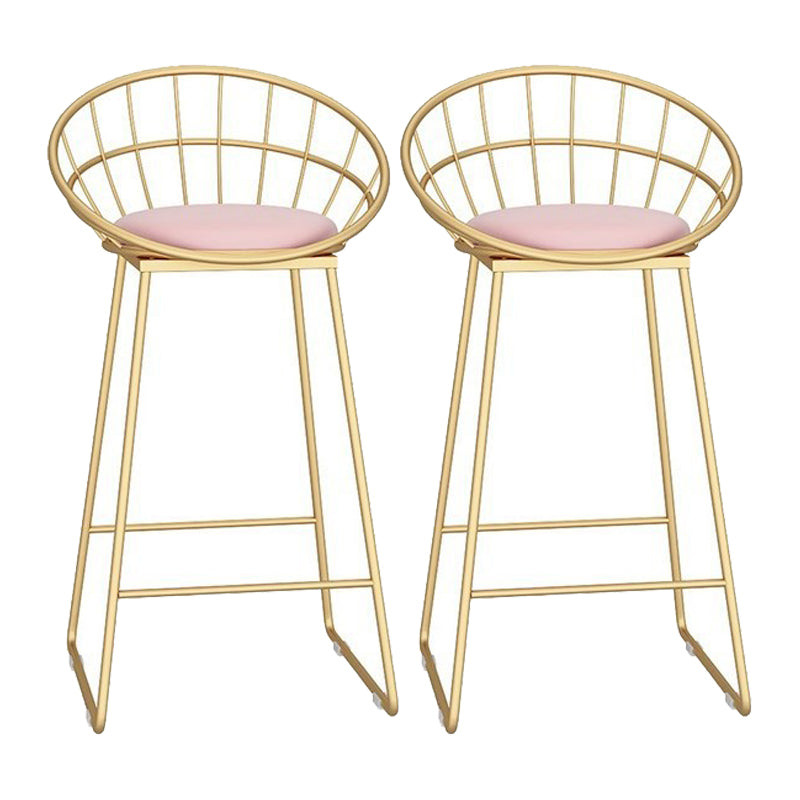 Glam Bar Stool and Table Set 1/2/3 Pcs Metal and Stone Pub Table with Upholstered Stools