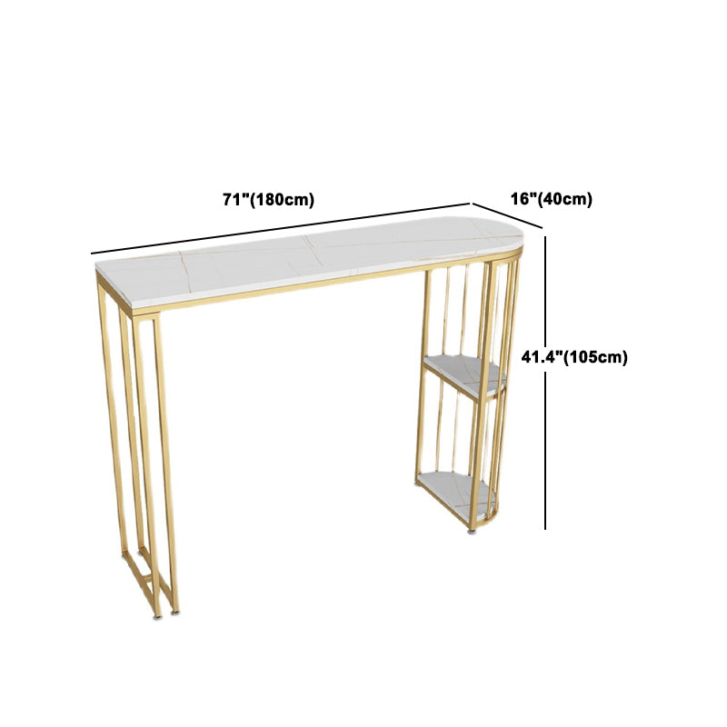 Glam Bar Stool and Table Set 1/2/3 Pcs Metal and Stone Pub Table with Upholstered Stools