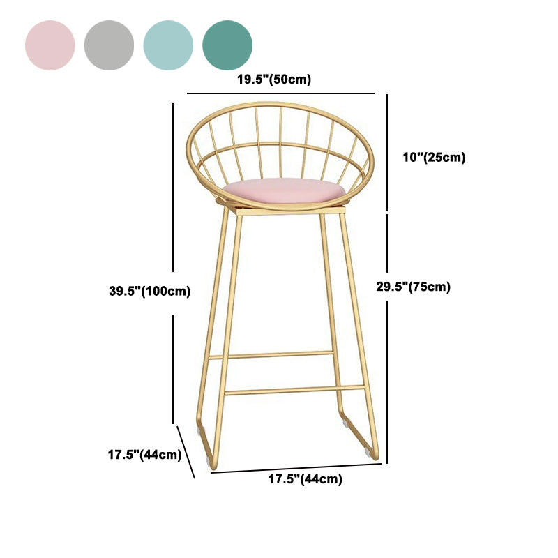 Glam Bar Stool and Table Set 1/2/3 Pcs Metal and Stone Pub Table with Upholstered Stools