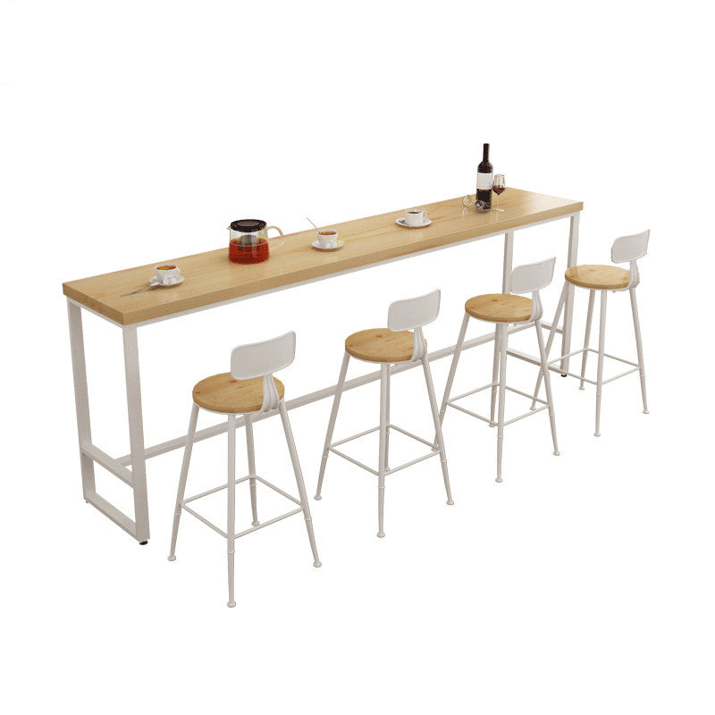 Natural Solid Wood Table and Stool Set 1/2/5/9 Pieces Rectangle Pub Dining Set