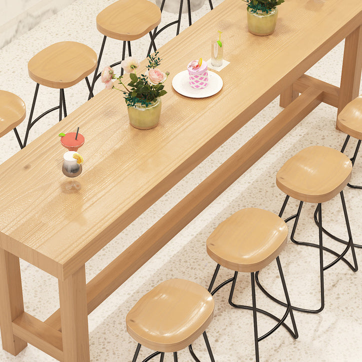 1/2/6/11 Pieces Modern Rectangle Pub Table Set Wooden Counter Table with High Stools
