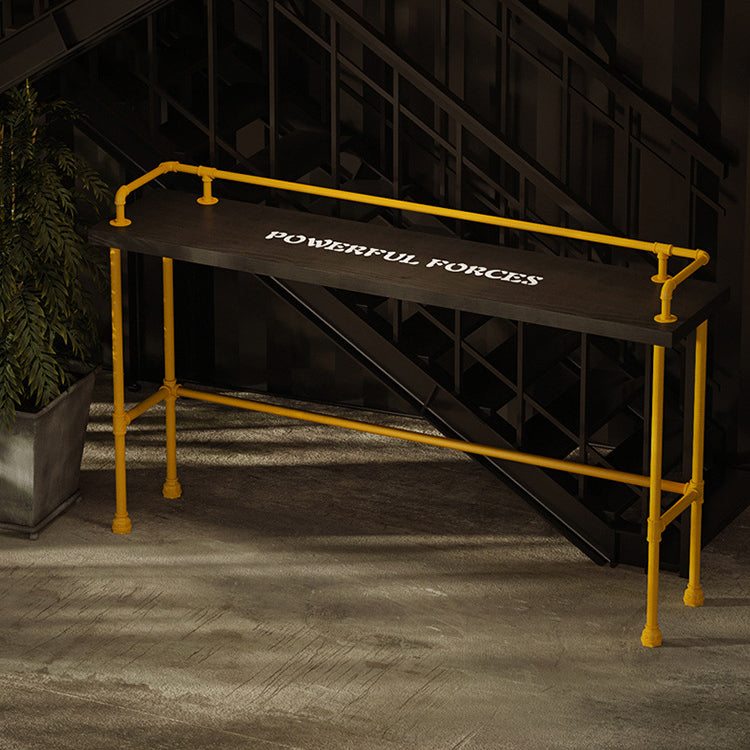 Trestle Rectangle Counter Set 1/2/4 Pieces Industrial Metal and Wood Pub Dining Set