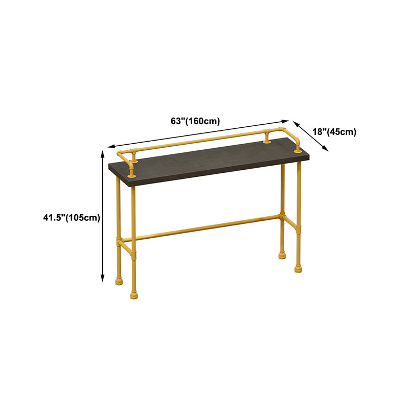 Trestle Rectangle Counter Set 1/2/4 Pieces Industrial Metal and Wood Pub Dining Set