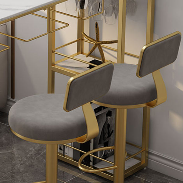 Modern 1/3 Pieces Bar Table Set Stone Counter Table with Stools for Kitchen