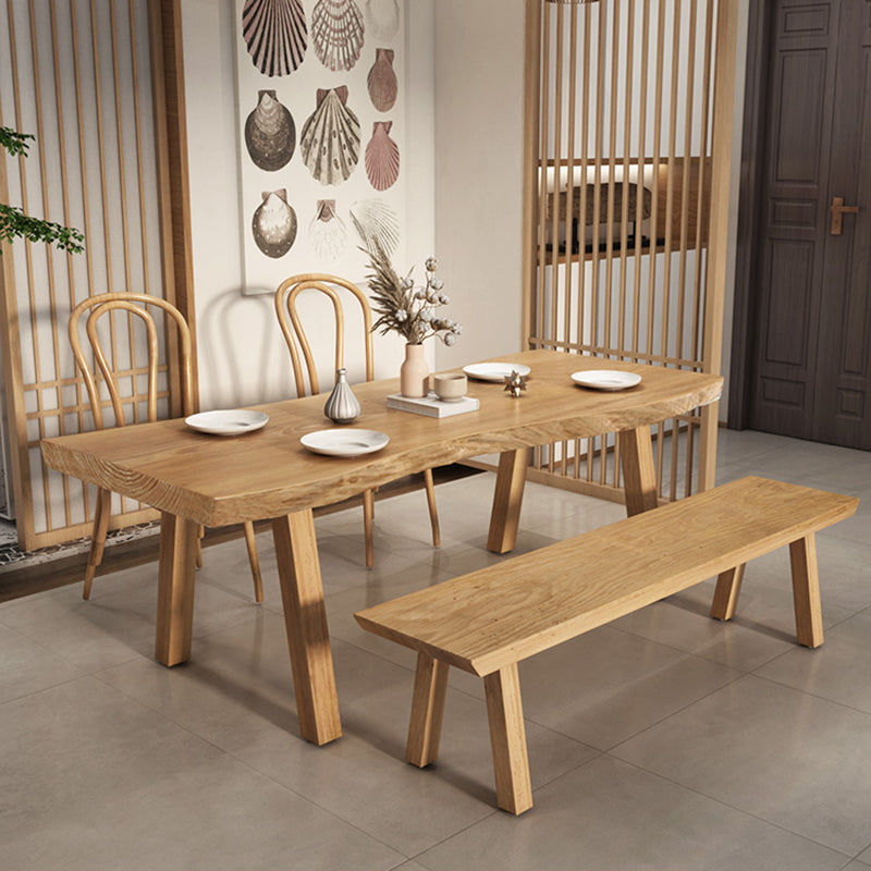 Modern Rectangle Dining Set 1/2/4/5/6 Pieces Solid Wood Legs Indoor Dinette Set