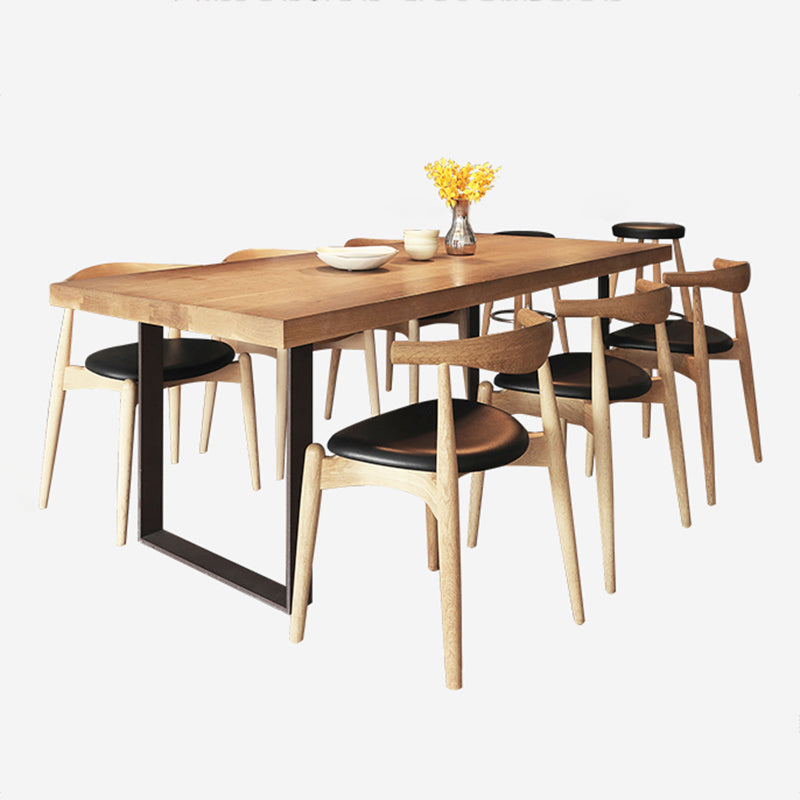 Modern 1/7 Pieces Dining Set Rectangle Pine Wood Dining Table for Dining Room Kitchen