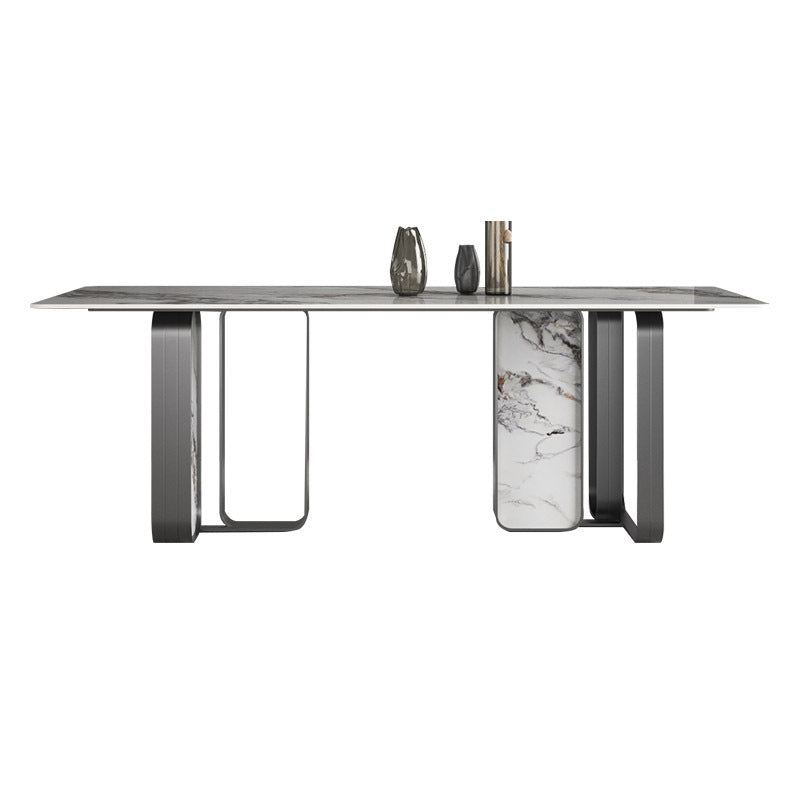 Nordic Sintered Stone Top Dining Set Rectangle 1/3/4/5/6/9 Pieces Dining Room Table Set