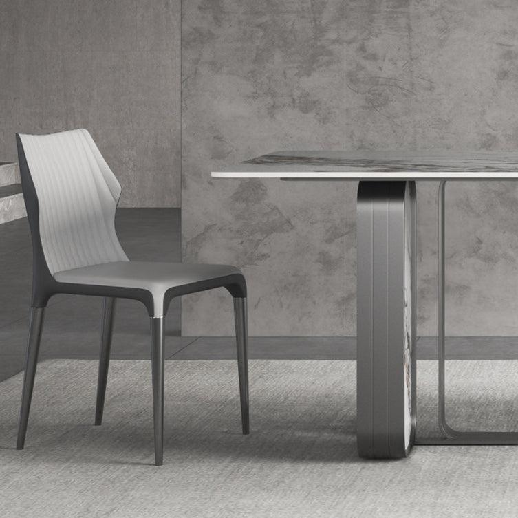 Nordic Sintered Stone Top Dining Set Rectangle 1/3/4/5/6/9 Pieces Dining Room Table Set