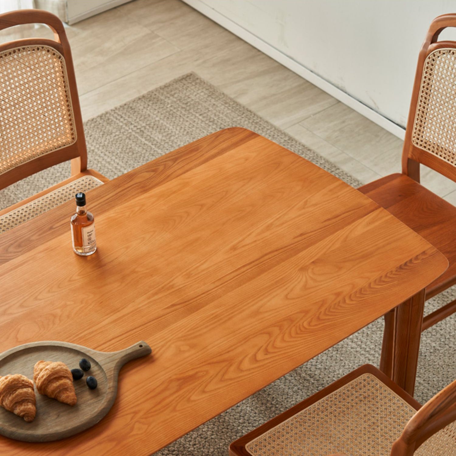 Solid Wood Dining Table Set 1/2/5/7 Pcs Rectangle Table with Side Chairs