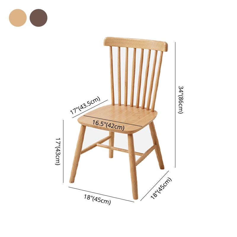 Contemporary Solid Wood Side Chair Metallic Finish Indoor-Outdoor Windsor Chair