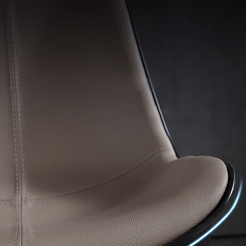 Modern Parsons Armless Chairs Leather Curved Dining and Accent Chairs