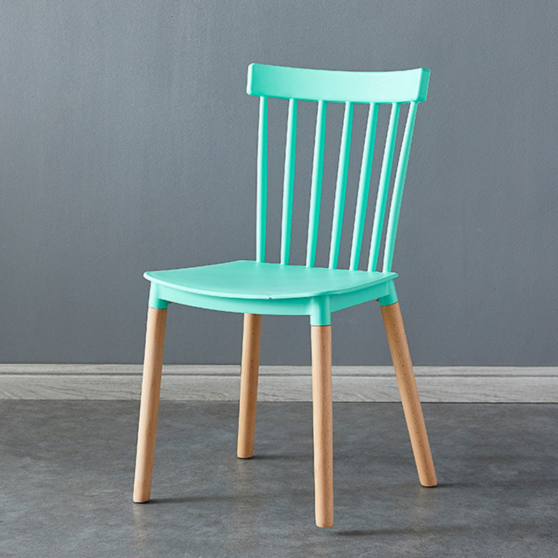 Contemporary Wood Indoor-Outdoor Room Side Chair Slat Back Chair