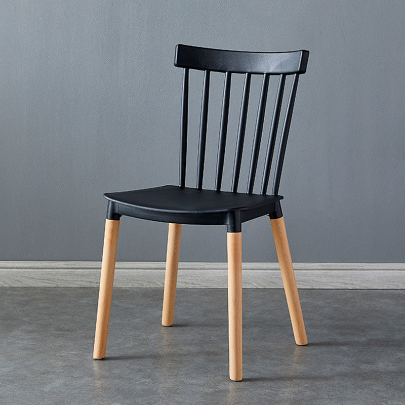 Contemporary Wood Indoor-Outdoor Room Side Chair Slat Back Chair