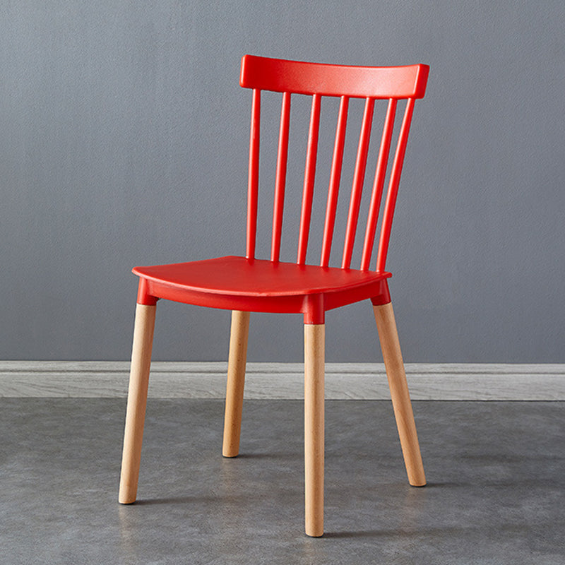 Contemporary Wood Indoor-Outdoor Room Side Chair Slat Back Chair