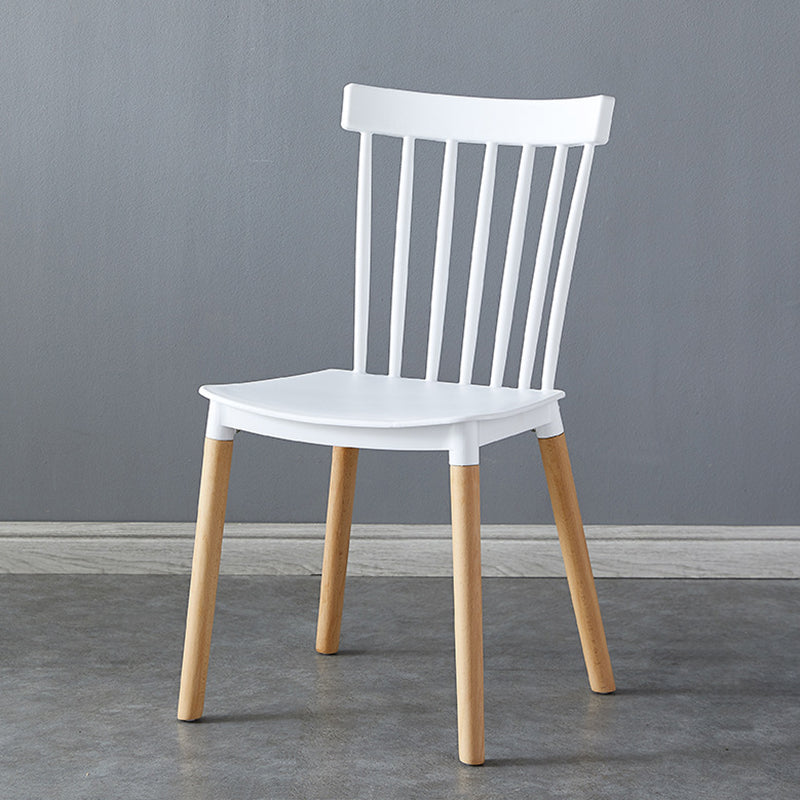 Contemporary Wood Indoor-Outdoor Room Side Chair Slat Back Chair