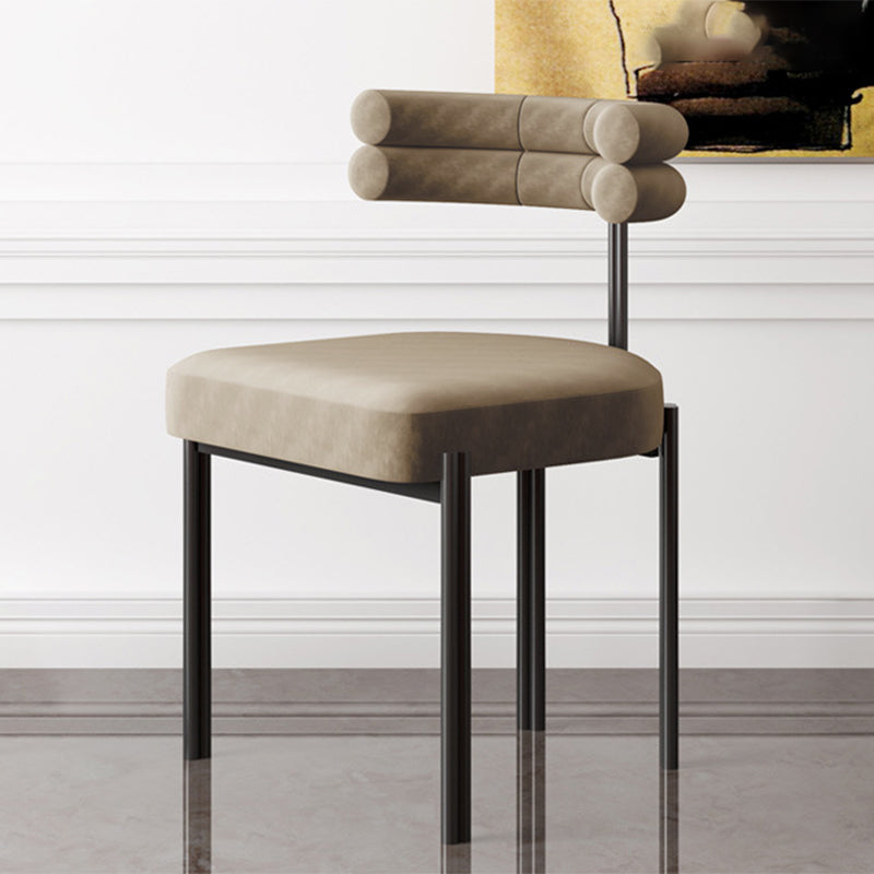 Contemporary Metal Indoor-Outdoor Room Chair Open Back Side Chair