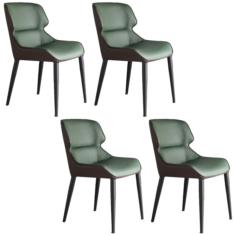 Contemporary Wingback Side Chairs Leather Dining Side Chair for Kitchen