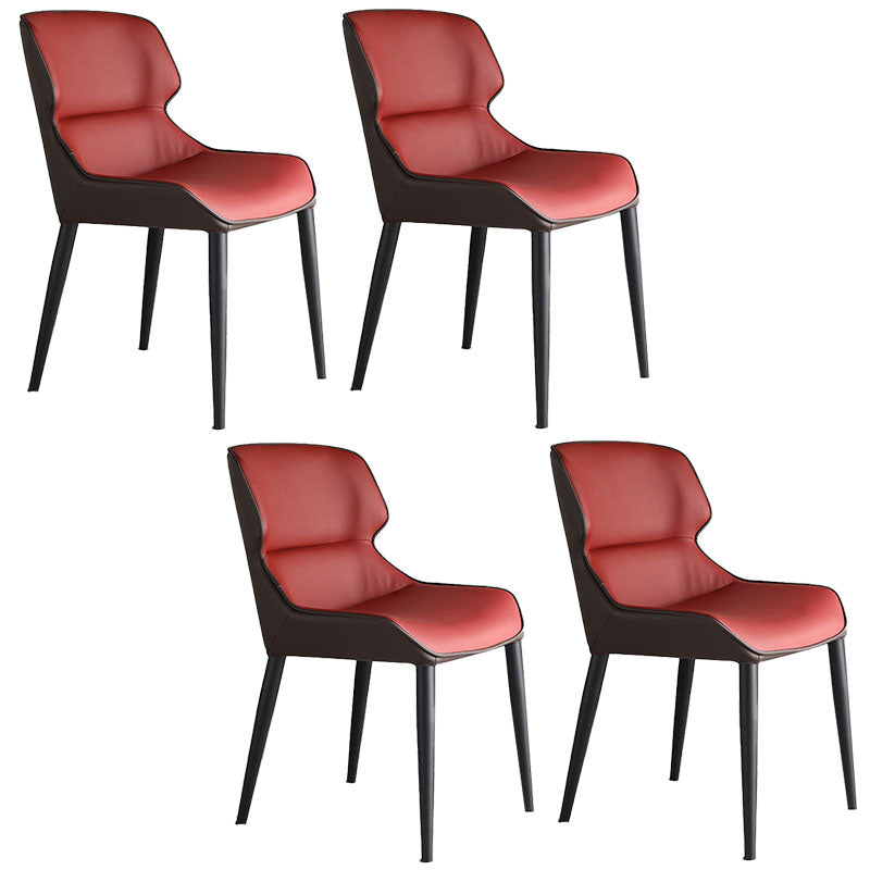 Contemporary Wingback Side Chairs Leather Dining Side Chair for Kitchen