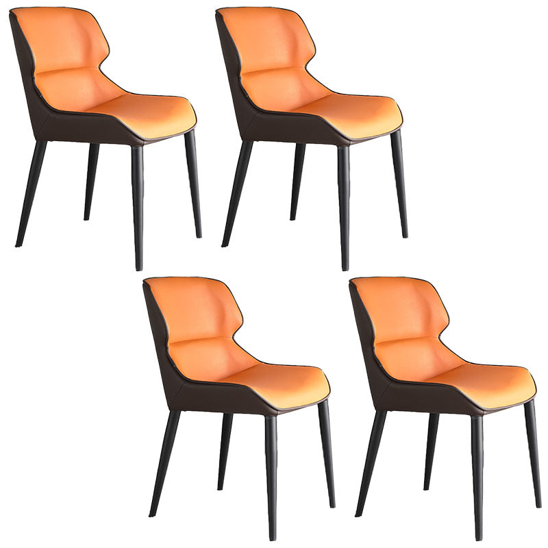 Contemporary Wingback Side Chairs Leather Dining Side Chair for Kitchen